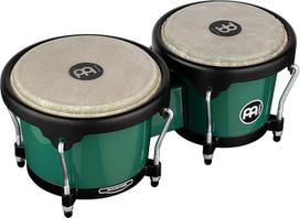 Meinl Percussion Bongos Journey Series - 2 Hand Drums with 6.5 and 7.5 Inch - Includes Tuning Key - ABS Plastic, Green (HB50FG)