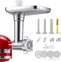 Nerūdijančio plieno mėsmalės priedai "KitchenAid" maišytuvui, mėsmalė, dešrų užpildas, puikus malimo priedas "KitchenAid" indaplovėje (mašina / maišytuvas neįtrauktas)
