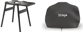 Ninja Woodfire Adjustable Stand and Side Table, Outdoor Oven & Grill Stand & Woodfire XL Grill Cover, Official Ninja Accessories