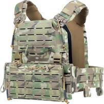 OneTigris FLPC plokštelės laikiklis, taktinis plokštelės laikiklis, greito nuėmimo sistema, Airsoft liemenė, reguliuojamas Molle plokštelės laikiklis krūtinės apsaugai, skirtas dažasvydžiui, policijai, airsoftui (Camo), kamufliažas