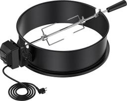 Onlyfire Rotisserie Spit with Motor for Weber Kettle Barbecue (47 cm) and Other Models, Rotisserie, Barbecue Skewer Set for Charcoal Grill (Enamelled Black)
