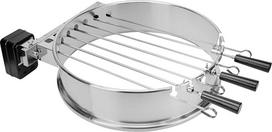onlyfire Stainless Steel Skewer Rotisserie Set with Motor for Weber 57 cm Kettle Grill, Barbecue Skewer Attachment Set with 7 Kebab Skewers