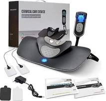 Premium Neck Massager with EMS - Intensity Control for Spinal Posture and Neck Pain | Includes 2 User Manuals, 2 Electrode Pads, 4 Patches and a Remote Control with 3 Modes