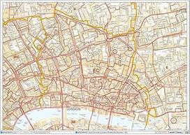Rytų Londono miestas Londonas Plastiku dengtas pašto kodų sieninis žemėlapis