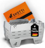 SKOTTI Mini, medžio anglių kepsninė, sulankstoma, idealiai tinka stovyklavimui, balkonui, festivaliams ar išgyvenimui, malkinė krosnelė, galima naudoti kaip "Hobo" krosnelę ir išgyvenimo krosnelę savarankiškai stovyklaujant