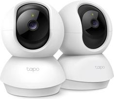 Tapo TP-Link C210P2 WLAN IP kamera Stebėjimo kamera su objektyvo pasukimo ir pakreipimo funkcija, 3 MP skiriamoji geba, dvipusis garsas, naktinis matymas iki 9 m atstumu, iki 256GB vietinės atminties, balta/juoda, 2 vnt.