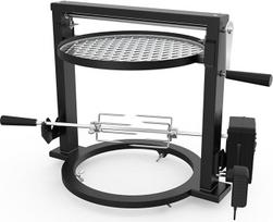 tikfire Santa Maria kepsninės priedų rinkinys "Solo Stove Ranger" 38 cm ugniakurui, kepsninė su varikliu, 2 mėsos adatos ir reguliuojamos kepimo grotelės, skirtas stovyklavimui, lauko kepsninėms, kepsninėms