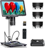TOMLOV TriL110 3 objektyvų 2K HDMI skaitmeninis mikroskopas 2500X 10,1 colių IPS