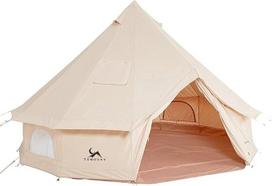TOMOUNT Varpinė palapinė 3 m 4 m Glampingo palapinė 3-6 žmonėms Medvilninė šeimyninė palapinė Stovyklavimo palapinė Teepee palapinė Teepee piramidinė palapinė grupėms Šeimoms Lauko stovyklavimo festivaliai