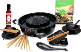 TomYang - Professional The original Thai grill and hot pot with cookbook [cannot guarantee English language], 10-piece tableware set and Muhkata sauce.