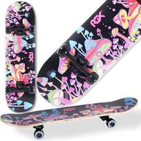 WeLLIFE Complete Skateboard for Beginners - RGX serijos medinė 80 x 20 cm, 9 sluoksnių įgaubta klevo mediena, Abec 7 guoliai, dizainas ant rankenos juostos - tinka vaikams, paaugliams ir suaugusiems