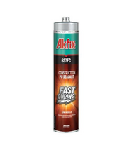 Akfix 637FC PU greitai kietėjantis statybinis sandariklis ir klijai (juodas), 600 ml