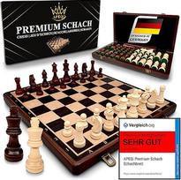 "APEQi® Premium" šachmatų žaidimo mediena Aukštos kokybės medžio masyvas 38 x 38 cm 2 papildomos dovanos moterims Elegantiška šachmatų lenta Mediena Aukštos kokybės sulankstoma šachmatų lenta su 34 šachmatų figūrėlėmis Kelioniniai šachmatai