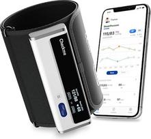 "CheckMe Armfit" kraujospūdžio matuoklis viršutinės rankos "Bluetooth" su nemokama programėle, kraujospūdžio matuoklis su didele apyranke (22-42 cm), belaidis automatinis kraujospūdžio matuoklis, neribota saugojimo vieta