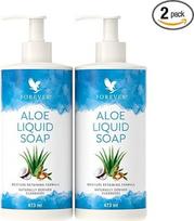 "Forever Aloe Liquid Soap" - švelnus skystas muilas su alijošiumi, argano aliejumi, simondsijų aliejumi, skirtas rankoms, veidui ir kūnui, drėkina sausą odą, citrusinių vaisių kvapo, veganiškas, sertifikuotas "Dermatest" (2 x 473 ml)