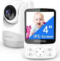 "HelloBaby" kūdikių monitorius su kamera, 29 valandų baterijos veikimo laikas, 355°/120° kūdikių monitorius su nuotoliniu būdu valdoma pasukama kamera, 2x priartinimas, infraraudonųjų spindulių naktinio matymo kamera, "Eco" režimas, iki 305 m, dvipusis ga