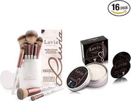 "Luvia" makiažo šepetėlių rinkinys, makiažo šepetėliai ir "Luvia" šepetėlių muilas, "Essential Brush Soap Citro", skirtas kosmetikos šepetėliams valyti, idealus grožio muilas, 100 g, XXL