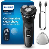 "Philips" skustuvas "Series 3000" - elektrinis nosies ir krūminių liaukų skustuvas vyrams, su odos apsaugos technologija, antracito spalvos, su ausklappbarem bartschneider, kabeliu (Modell S3145/00)