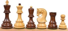 "RoyalChessMall" -3,9 colio Rusijos "Zagreb" 59 colių šachmatų figūrų rinkinys - auksinis rožmedis ir buksmedis