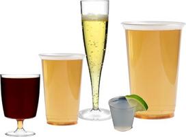 AIOS Disposable Glasses Party Box Set 180 Pieces Pints (50) Soft Drinks, Long Drinks, Half Pints (30), Wine (30), Champagne (20) and Shots (50)