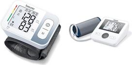 Beurer BC 28 Wrist Blood Pressure Monitor & BM 27 Upper Arm Blood Pressure Monitor with Cuff Seat Control for Upper Arm Circumference 22-42 cm Risk Indicator Arrhythmia Detection
