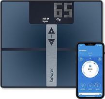 Beurer BF 980 diagnostinės svarstyklės su "WiFi" ir "Bluetooth", analizės įrašymas ir grafinis kūno verčių vertinimas per programėlę, širdies ritmo monitorius, įkraunama baterija