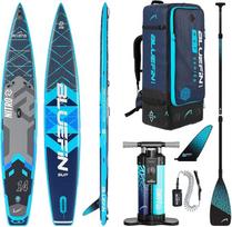 Bluefin SUP Nitro 14 colių pripučiama irklentė, SUP rinkinys su anglies irklente, stovinti irklentė, SUP lenktynės, priedai, nešiojama ir tinkama keliauti, Nitro 14 colių Oceaan, Ocean