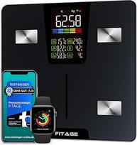 FITAGE asmeninės svarstyklės Skaitmeninis testas Winner 2024, kūno svarstyklės iki 225 kg, kūno riebalų svarstyklės su 17 kūno matavimų, kūno analizė su programėle, kūno riebalų ir raumenų masės svarstyklės su dideliu šviesos diodu