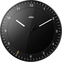 Juodas "Braun BC17B Classic" didelis analoginis sieninis laikrodis su tyliu judesiu, lengvai įskaitomu 30 cm skersmens ciferblatu