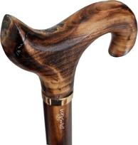 TAMAKA® Rankų darbo medinė derbio lazda su deginta rankena vyrams moterims 37"