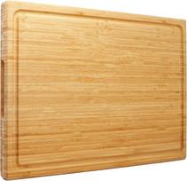 Ypač didelė XXXL bambukinė pjaustymo lenta 60 x 40 x 3,2 cm, skirta pjaustyti kalakutieną, mėsą, daržoves, kepti ant grotelių, pjaustymo lenta virš kriauklės, su rankena ir sulčių grioveliu
