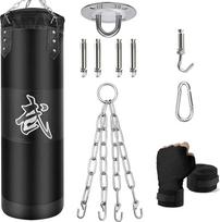 ZERUIDM Punching Bag Set, Heavy Duty Punching Bags, Neužpildyta, Kabantys bokso maišą suaugusiems vaikams, Punching Bag su bokso tvarsčiais, lubų kabliai, grandinė, Kikbokso, kovos menų, Muay, Thai,