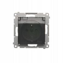 Socket, 1 unit, mechanism with housing, with cover and earthing, White, Overhead, IP54,  Simon54, DGSZ1BZ.01/49