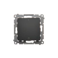 Switch, Off switch 1-pole, 1.000 kl., Flush mounted (plaster), Black, IP20, Kontakt-simon, Simon 54 DW2.01/49