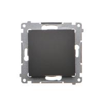 Switch, Off switch 1-pole, 1.000 kl., Flush mounted (plaster), Black, IP20, Kontakt-simon, Simon 54 DW1.01/49