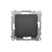 Crossover switch, 1 key, w/o frame, Flush mounted (plaster), black matt, Simon54, DW7.01/49