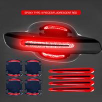 3D Automobilio Durų Rankenos Lipdukas Anglies Pluošto Dažų Apsauga nuo Įbrėžimų Lipdukas Automobilio Durų Rankenos Apsauga nuo Įbrėžimų Universali CSV raudona