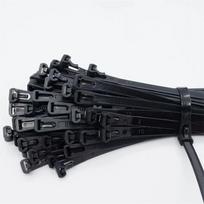 100/1000Pcs Reusable Cable Ties, Nylon Lock Loop, Removable & Recyclable, Mixed Colours (Black & White) for Home, Office, Organizati 100PCs juoda