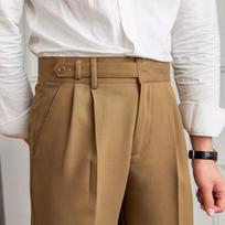 Men's Spring/Autumn British-Style Mid-High Waist Straight Nine-Point Anti-Wrinkle Pants 28 kava