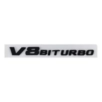 3D Automobilio Sparno Pavadinimo Plokštelė V8 BITURBO Emblema Lipdukai Logotipas W463 W222 W204 W205 CLS W218 C63S W213 W212 Ženklelis Lipdukas Aksesuarai Flat juoda