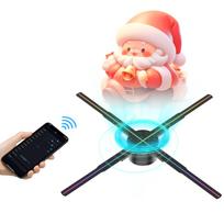 P56 3D holograminis projektorius LED reklaminis ekrano ventiliatorius 2K HD 3D vaizdo ventiliatorius plika akimi su 678 vnt LED EU juoda
