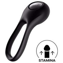 Satisfyer Majestic Duo - vibruojantis vandeniui atsparus penio žiedas - juodas