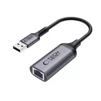 Tech-Protect UltraBoost USB-A 3.0 / Ethernet RJ45 1000Mbps Adaperis – juodos spalvos