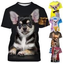 New Summer Fashion Animal Dog Chihuahua 3d Printed T-shirt Men's Women's Children's Street Casual Tops Breathable Lightweight S