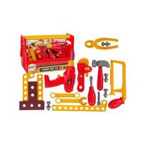 LEAN Toys LeanToys įrankių dėžės rinkinys su plaktuku ir replėmis, raudonas