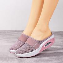 Moteriški vasariniai tinklelio slip-on vaikščiojimo batai - Lengvas tuščiaviduris dizainas 40 rožinė