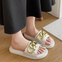 2024 m. moteriškos vasarinės neslystančios šlepetės su storu padu - Madingos lauko ir paplūdimio basutės Size 40-41 [Order one size up recommended] beige