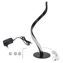 SShaped LED Spiral Table Lamp Reading Light Small Night Light for Bedside  (Black ) juoda