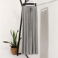 Women's High-Waist Ice Silk Wide-Leg Trousers M 80-100 jin šviesiai pilka spalva