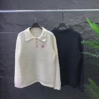 Ca Casa Polo Collar Unisex Early Spring Sweater M juoda